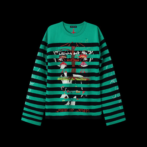 KAMAD0 TANJiR0 L0NG-SLEEVED STRiPED T-SHiRT