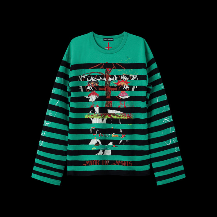 KAMAD0 TANJiR0 L0NG-SLEEVED STRiPED T-SHiRT